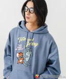【TOM and JERRY/トムとジェリー】オリジナルデザイン 刺繍 プルオーバーパーカー フーディー ジェリー タフィー サカナ ドロップショルダー ビッグシルエット