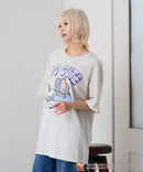 【TOM and JERRY/トムとジェリー】オリジナルデザインTシャツ 刺繍 ドロップショルダー ユニセックス