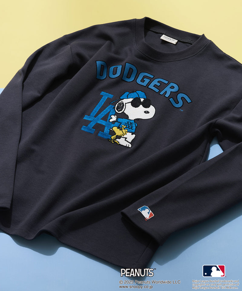 【2025新作 】MLB ×PEANUTS オリジナルデザイン TCダンボール Tトレーナー  ドジャース カブス ヤンキース ドロップショルダー ビッグシルエット ユニセックス 人気アイテム　