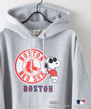 【MLB ×PEANUTS】別注コラボ 裏起毛 フーディー プルオーバー パーカー ドロップショルダー オーバーサイズ
