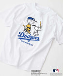 【PEANUTS×MLB】オリジナルデザインTシャツ 刺繍 ドロップショルダー ユニセックス