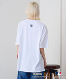 【PEANUTS×MLB】オリジナルデザインTシャツ 刺繍 ドロップショルダー ユニセックス