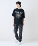 【SAVIER/サビアー】×【SMILEY FACE/スマイリーフェイス】コラボ フラワープリント Tシャツ オーバーサイズ