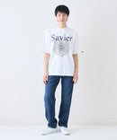 【SAVIER/サビアー】×【SMILEY FACE/スマイリーフェイス】コラボ フラワープリント Tシャツ オーバーサイズ
