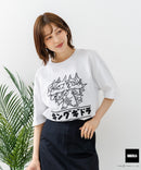 【GODZILLA/ゴジラ】【コットン100％のしっかりした生地 ドロップショルダー】オリジナルデザイン 刺繍Tシャツ ゴジラ キングギドラ メカゴジラ コラボ 特撮 映画 キャラT オーバーサイズ