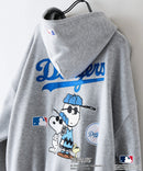 【PEANUTS/ピーナッツ】【ユニセックスデザインでリンクコーデにも◎】MLB×PEANUTS 裏起毛ジップパーカー 保温 キャラクター ドジャース ヤンキース ホワイトソックス