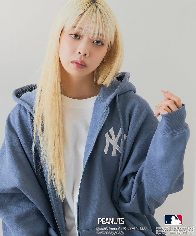 【PEANUTS×MLB】オリジナルデザイン フルジップパーカー ヤンキース ドジャース カブス キャラクター