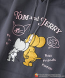 【TOM and JERRY/トムとジェリー】オリジナルデザイン 刺繍 プルオーバーパーカー フーディー ジェリー タフィー サカナ ドロップショルダー ビッグシルエット