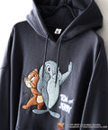 【TOM and JERRY/トムとジェリー】【ユニセックスデザインでリンクコーデにも◎】裏起毛プルオーバーパーカー フーディ 保温 カジュアル キャラクター トム ジェリー タフィー サカナ