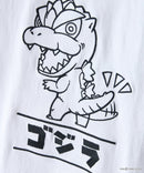 【GODZILLA/ゴジラ】【コットン100％のしっかりした生地 ドロップショルダー】オリジナルデザイン 刺繍Tシャツ ゴジラ キングギドラ メカゴジラ コラボ 特撮 映画 キャラT オーバーサイズ