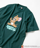 TOM AND JERRY トムとジェリー Tシャツ オリジナルデザイン ジェリー タフィー ドロップショルダー ビッグシルエット ユニセックス キャラクター ＤグリーンA柄 ❘ジーンズメイト公式オンラインショップ