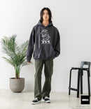 【GODZILLA/ゴジラ】ゴジラ キングギドラ オリジナルデザイン ビッグシルエット 裏起毛 プルオーバーパーカー フーディー ドロップショルダー オーバーサイズ