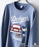 【PEANUTS/ピーナッツ】【ユニセックスデザインでリンクコーデにも◎】MLB×PEANUTS 裏起毛トレーナー 保温 キャラクター ドジャース ヤンキース パイレーツ ブルーグレーA柄 ❘ジーンズメイト公式オンラインショップ