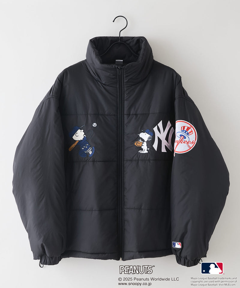 【PEANUTS×MLB】オリジナルデザイン ナイロンパファージャケット 中綿ジャケット ヤンキース ドジャース ホワイトソックス
