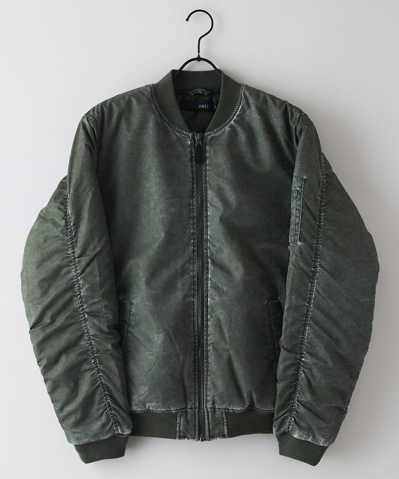【UNIIT/ユニット】 ヴィンテージライクナイロン オーバーサイズMA-1 古着加工