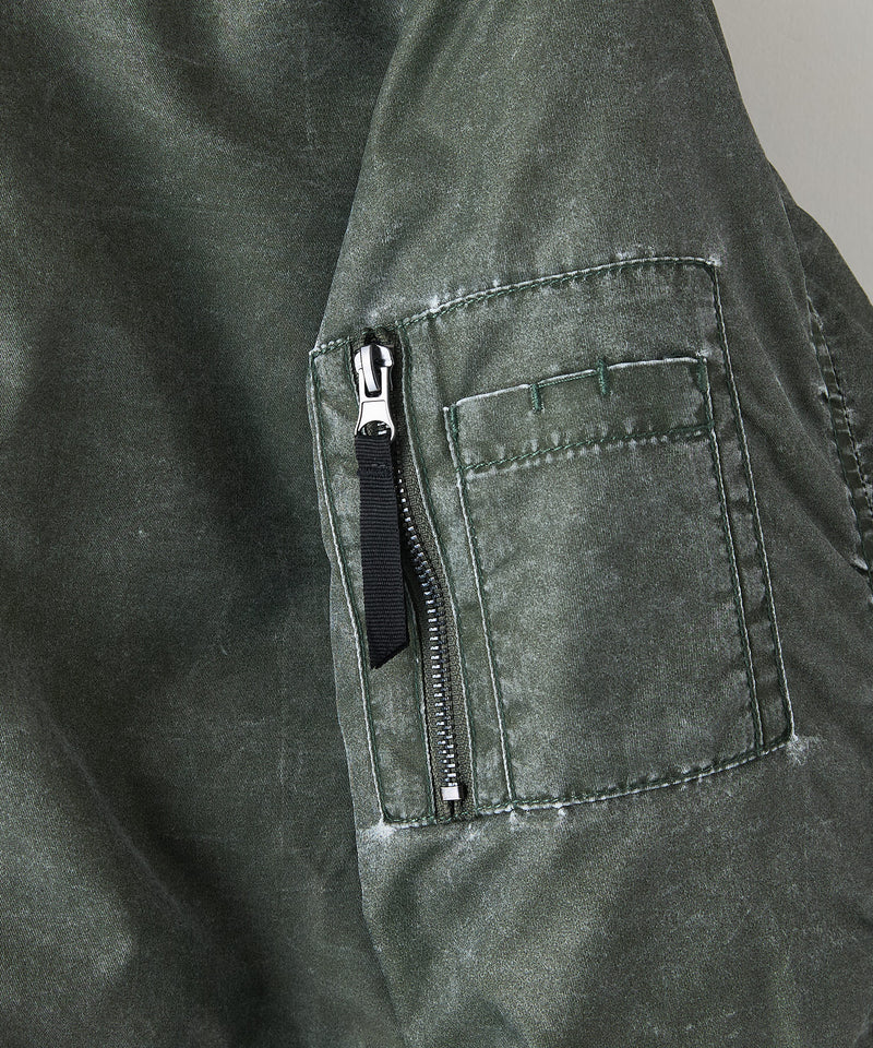 【UNIIT/ユニット】 ヴィンテージライクナイロン オーバーサイズMA-1 古着加工