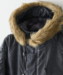 【UNIIT/ユニット】ヴィンテージナイロンN-2B オーバーサイズ 古着加工 衿ファー