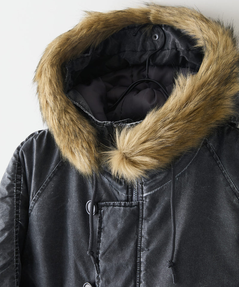 【UNIIT/ユニット】ヴィンテージナイロンN-2B オーバーサイズ 古着加工 衿ファー