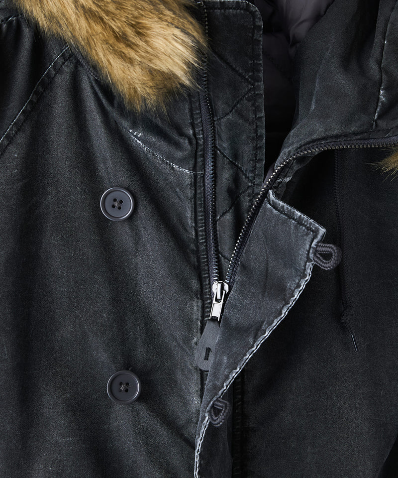 【UNIIT/ユニット】ヴィンテージナイロンN-2B オーバーサイズ 古着加工 衿ファー