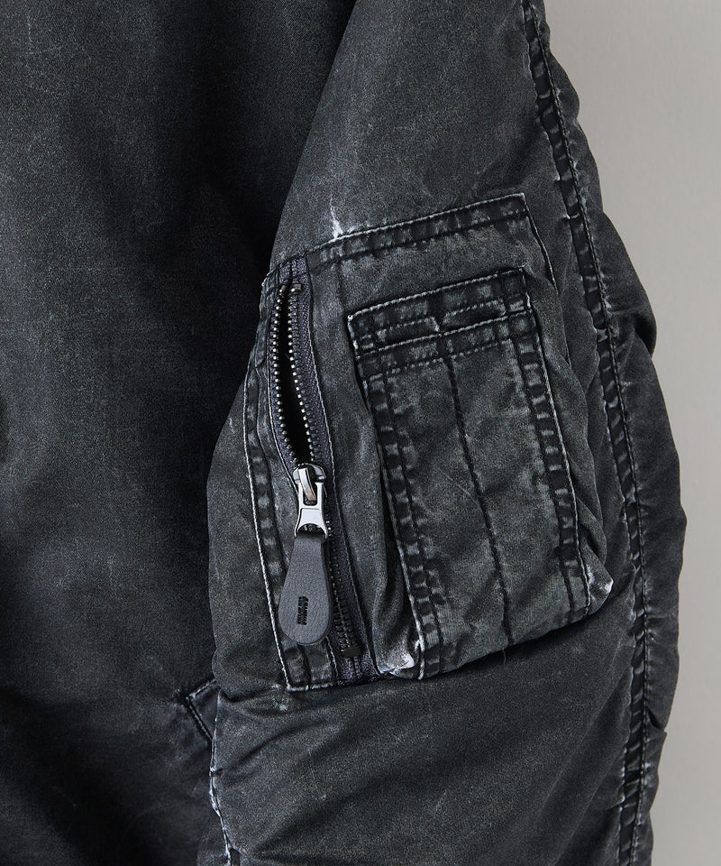 【UNIIT/ユニット】ヴィンテージナイロンN-2B オーバーサイズ 古着加工 衿ファー