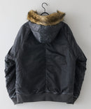 【UNIIT/ユニット】ヴィンテージナイロンN-2B オーバーサイズ 古着加工 衿ファー