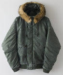 【UNIIT/ユニット】ヴィンテージナイロンN-2B オーバーサイズ 古着加工 衿ファー