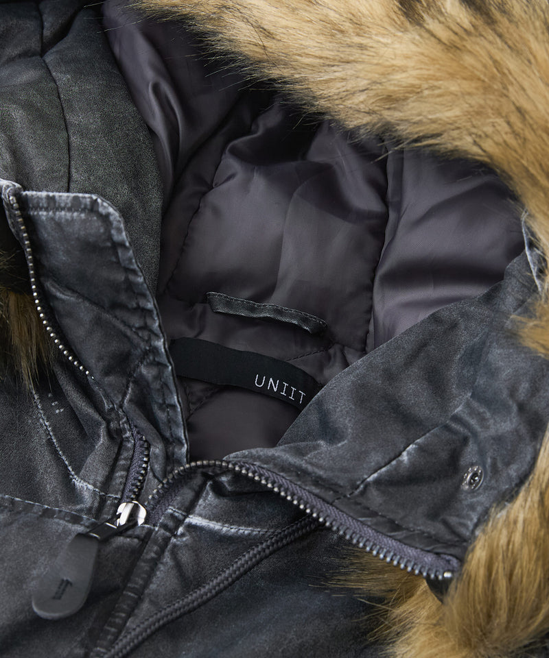 【UNIIT/ユニット】ヴィンテージナイロンN-2B オーバーサイズ 古着加工 衿ファー