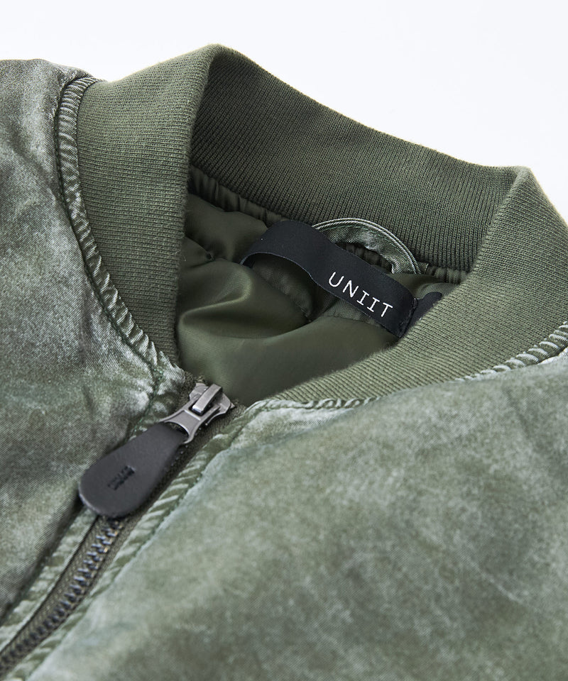 【UNIIT/ユニット】 ヴィンテージライクナイロン オーバーサイズMA-1 古着加工