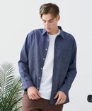 【BLUE STANDARD/ブルースタンダード】【涼しくさらさらな肌ざわりの綿麻シャツ】コットンリネンミックス レギュラーカラーシャツ リラックスフィット 無地 ストライプ 通気性 清涼感 吸水速乾 紫外線対策 羽織り