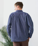 【BLUE STANDARD/ブルースタンダード】【涼しくさらさらな肌ざわりの綿麻シャツ】コットンリネンミックス レギュラーカラーシャツ リラックスフィット 無地 ストライプ 通気性 清涼感 吸水速乾 紫外線対策 羽織り
