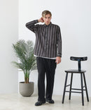 【BLUE STANDARD/ブルースタンダード】【涼しくさらさらな肌ざわりの綿麻シャツ】コットンリネンミックス レギュラーカラーシャツ リラックスフィット 無地 ストライプ 通気性 清涼感 吸水速乾 紫外線対策 羽織り