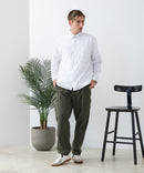 【BLUE STANDARD/ブルースタンダード】【涼しくさらさらな肌ざわりの綿麻シャツ】コットンリネンミックス レギュラーカラーシャツ リラックスフィット 無地 ストライプ 通気性 清涼感 吸水速乾 紫外線対策 羽織り