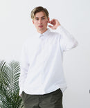 【BLUE STANDARD/ブルースタンダード】【涼しくさらさらな肌ざわりの綿麻シャツ】コットンリネンミックス レギュラーカラーシャツ リラックスフィット 無地 ストライプ 通気性 清涼感 吸水速乾 紫外線対策 羽織り