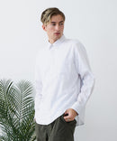【BLUE STANDARD/ブルースタンダード】【涼しくさらさらな肌ざわりの綿麻シャツ】コットンリネンミックス レギュラーカラーシャツ リラックスフィット 無地 ストライプ 通気性 清涼感 吸水速乾 紫外線対策 羽織り