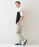 【Blue Standard/ブルースタンダード】接触冷感 COOLスムース フェイクレイヤード リラックスフィット切り替えデザインTシャツ