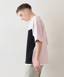 【Blue Standard/ブルースタンダード】接触冷感 COOLスムース フェイクレイヤード リラックスフィット切り替えデザインTシャツ