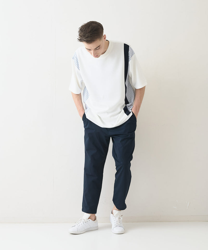 【Blue Standard/ブルースタンダード】接触冷感 COOLスムース フェイクレイヤード リラックスフィット切り替えデザインTシャツ