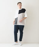 【Blue Standard/ブルースタンダード】接触冷感 COOLスムース フェイクレイヤード リラックスフィット切り替えデザインTシャツ