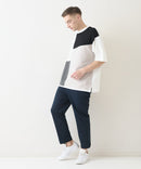 【Blue Standard/ブルースタンダード】接触冷感 COOLスムース フェイクレイヤード リラックスフィット切り替えデザインTシャツ