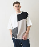 【Blue Standard/ブルースタンダード】接触冷感 COOLスムース フェイクレイヤード リラックスフィット切り替えデザインTシャツ