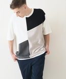 【Blue Standard/ブルースタンダード】接触冷感 COOLスムース フェイクレイヤード リラックスフィット切り替えデザインTシャツ