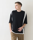 【Blue Standard/ブルースタンダード】接触冷感 COOLスムース フェイクレイヤード リラックスフィット切り替えデザインTシャツ