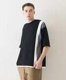 【Blue Standard/ブルースタンダード】接触冷感 COOLスムース フェイクレイヤード リラックスフィット切り替えデザインTシャツ