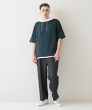 接触冷感 COOLスムース フェイクレイヤード リラックス フィット  Tパーカー BLUE STANDARD