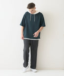 接触冷感 COOLスムース フェイクレイヤード リラックス フィット  Tパーカー BLUE STANDARD