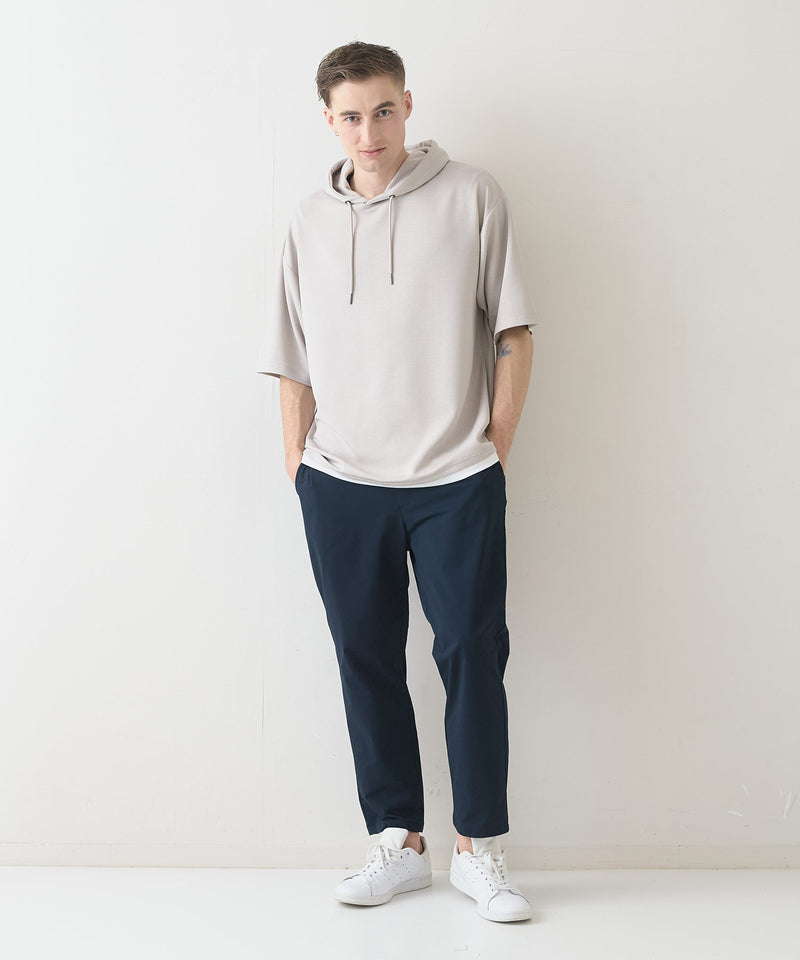 接触冷感 COOLスムース フェイクレイヤード リラックス フィット  Tパーカー BLUE STANDARD