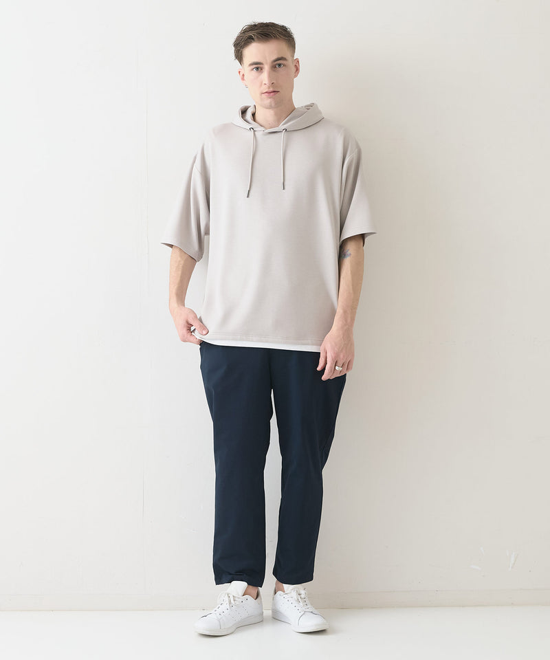 接触冷感 COOLスムース フェイクレイヤード リラックス フィット  Tパーカー BLUE STANDARD