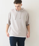 接触冷感 COOLスムース フェイクレイヤード リラックス フィット  Tパーカー BLUE STANDARD