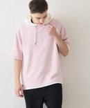 接触冷感 COOLスムース フェイクレイヤード リラックス フィット  Tパーカー BLUE STANDARD