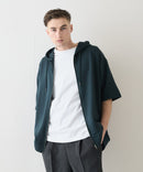 接触冷感 COOLスムース5分袖パーカー 【BLUE STANDARD/ブルースタンダード】